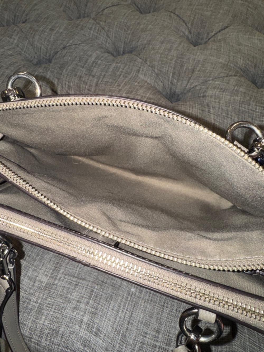 Coach Christie Gray Fog Saffiano Leather Satchel - Picture 11 of 17